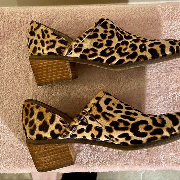 Crown Vintage Morrison Leopard Print Calf Hair Booties sz 9 - Picture 4 of 7